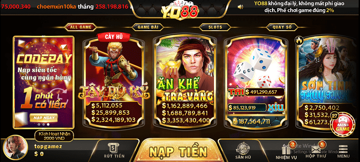 Nhà cái sở hữu kho game đa dạng bậc nhất