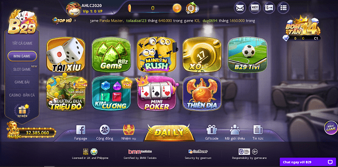 Kho tàng game đồ sộ tại b29 game 