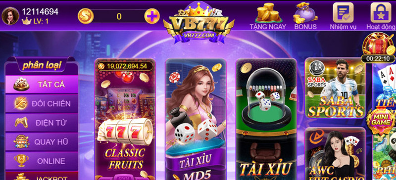 Cổng game cung cấp nhiều trò chơi nổi tiếng