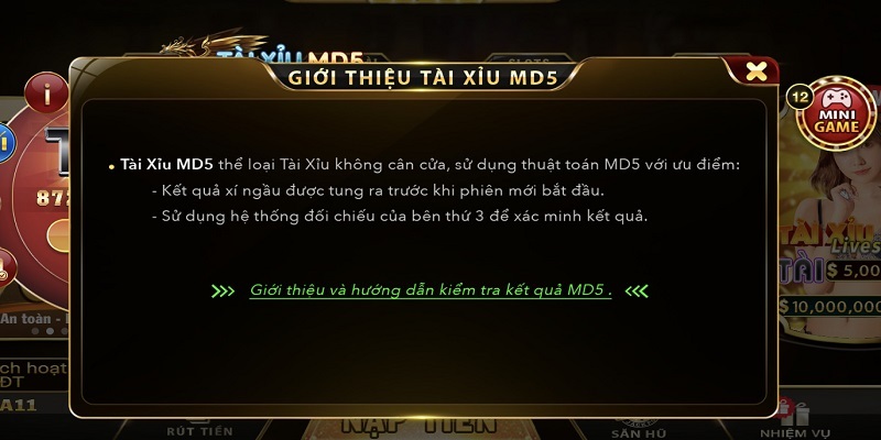 Giới thiệu game MD5 tài xỉu - trò chơi ngày càng được yêu thích