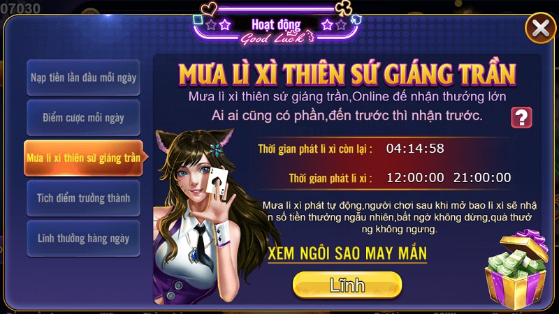 Nhận lì xì may mắn từ sự kiện thú vị Mưa Lì Xì Thiên Sứ Giáng Trần