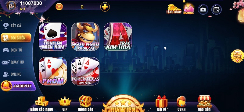 Săn thưởng bất tận trong các ván bài tại sảnh game Đối chiến